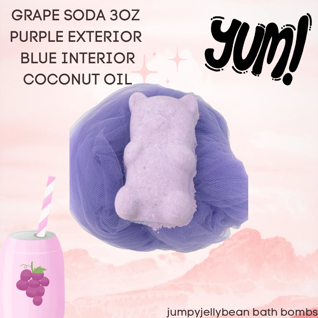 Grape Soda 3oz Bear Bath Bomb